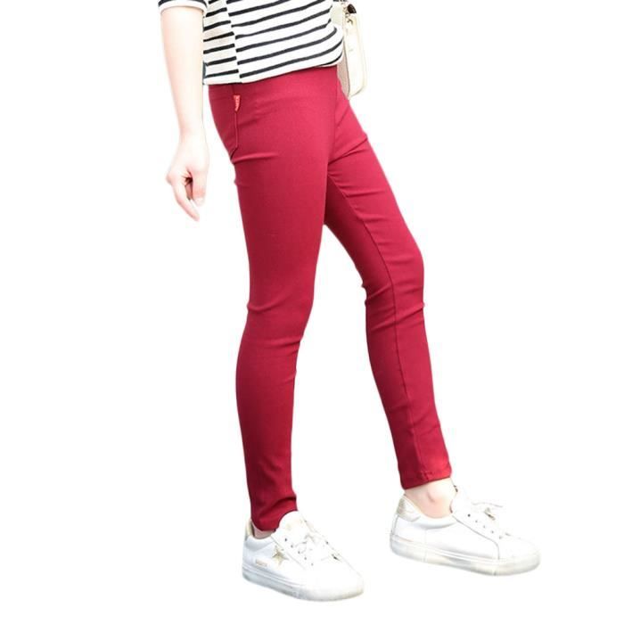 Enfants Fille Leggings Stretch Jeans Imitation Confortable