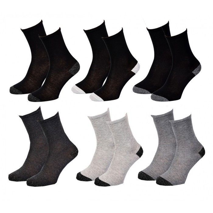 Chaussettes femme FASHION LADY Qualite et Confort Pack de 6 Paires Lurex FASHION LADY