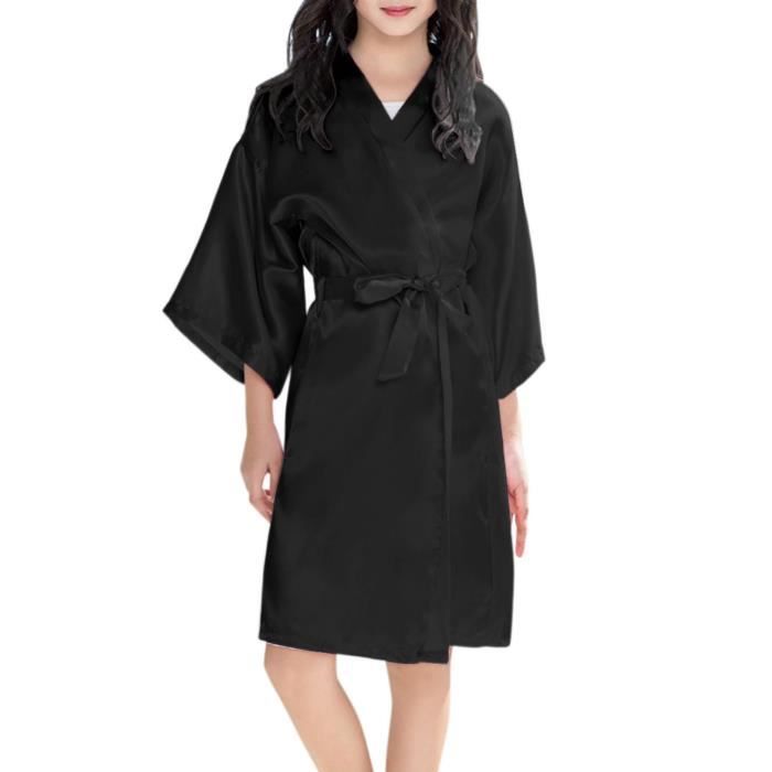 Peignoir Bébé En Satin Soie - Kimono à Capuche, Confortable Et Doux, Taille Normale