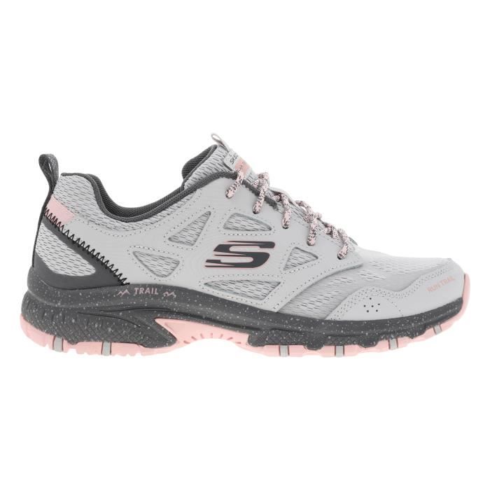 Skechers Baskets - SKECHERS - Gris - Cuir enduit - Semelle à mémoire de forme - Talon semi-compensé