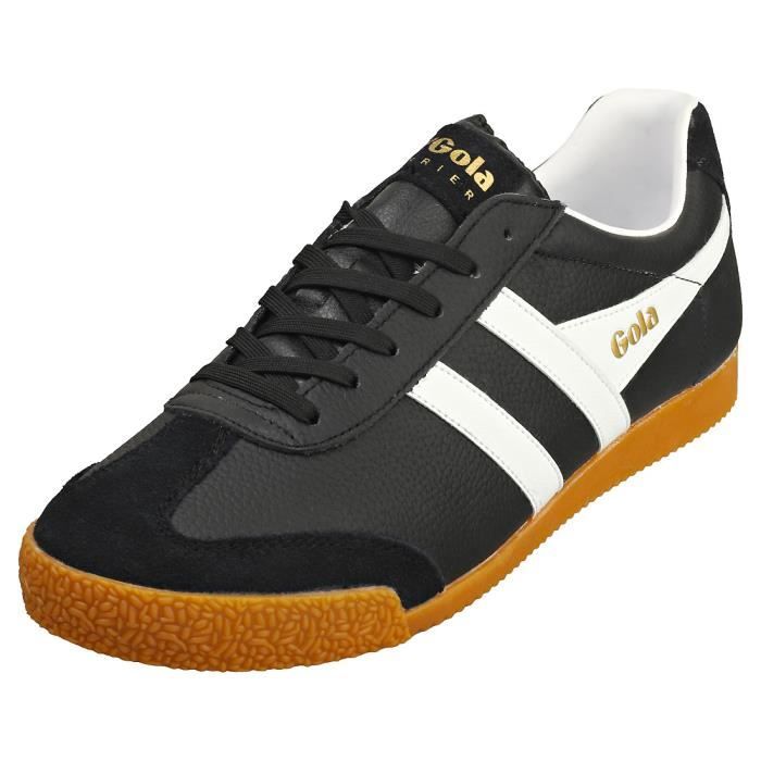 Gola Baskets - Gola - HARRIER - Cuir - Homme - Boucle de serrage - Noir blanc