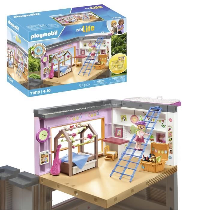 PLAYMOBIL 71610 Chambre d enfant avec lit cabane My Life Maison d architecture 97 pieces Des 4 ans Cdiscount Jeux Jouets