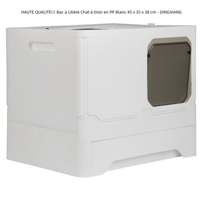 Meilleurs prix pour Bac à Litière Chat - DINGXIANG - Blanc - 45 x 35 x 38 cm