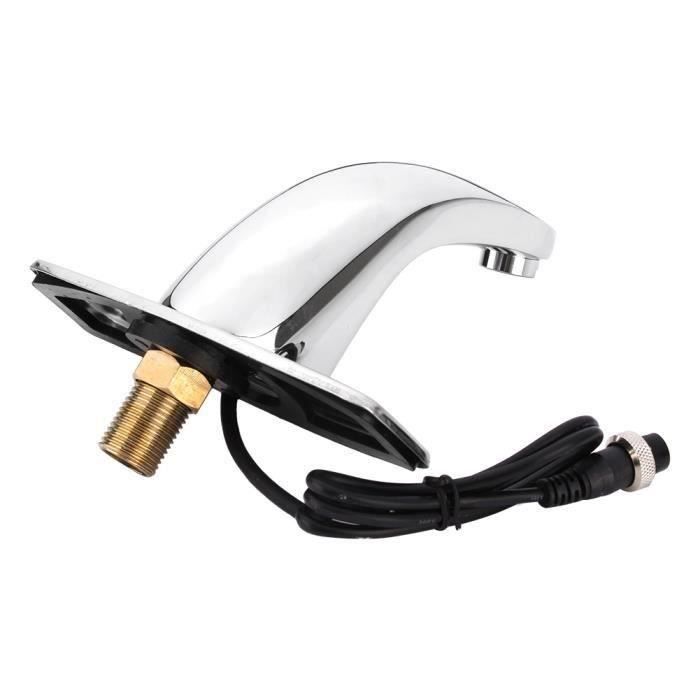 Robinet Automatique Sans Contact - Capteur Infrarouge - Acier Inoxydable Noir - Pour Cuisine/Salle De Bain