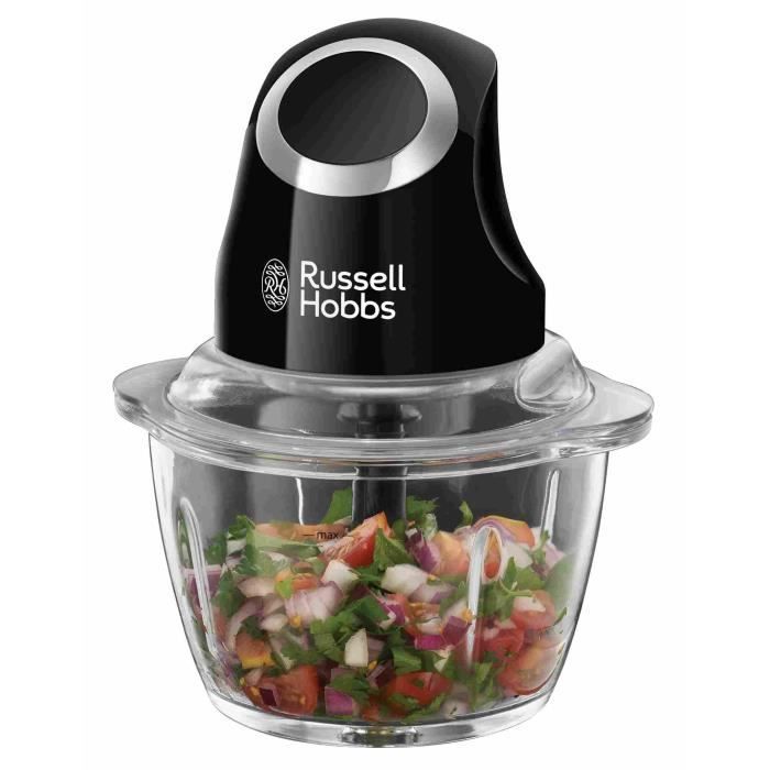 Russell Hobbs Mini Hachoir Electrique [Facile à Utiliser] 500ml Fonction 1 bouton Blender universel Légumes fruits & viandes Bol en verre 1 Lames Acier Inox Amovibles 24662 - vue 8