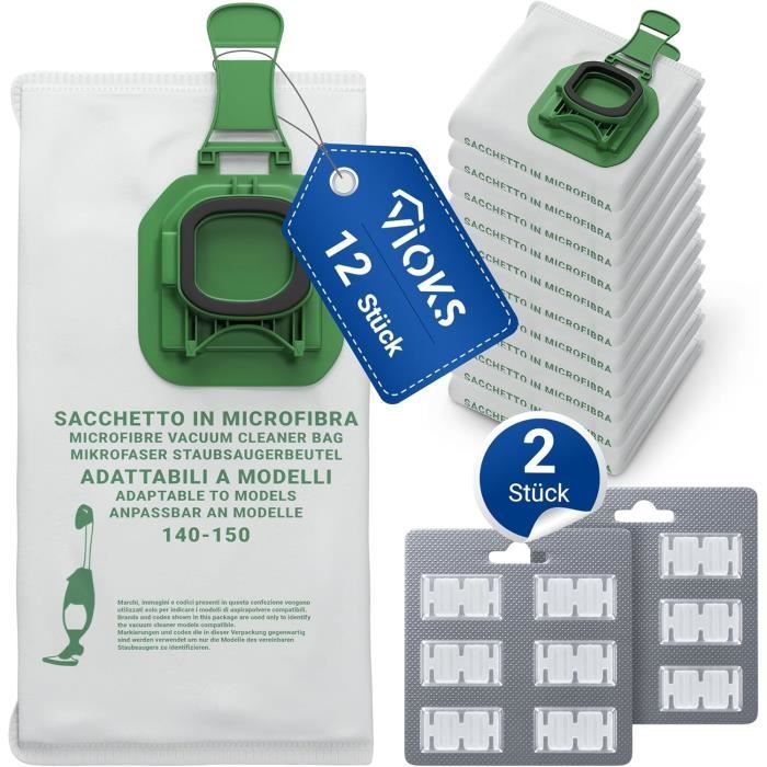 Lot De 12 Sacs D'aspirateur Pour Ferrex F-WDV12 - Compatible Humide/sec - Recharge Pratique