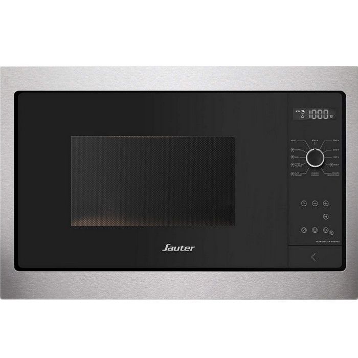 Micro-ondes encastrable SAUTER SMS7121X - 26 L 900 W - Cavité inox - Tout intégrable - Noir