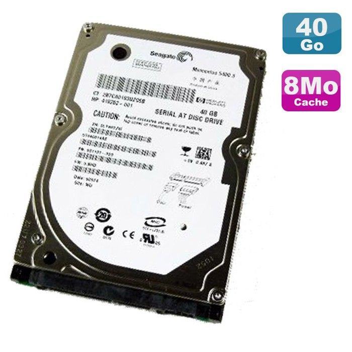 Disque Dur 40Go SATA 2.5 Seagate Momentus 5400.3 ST940814AS 8Mo PC Portable
