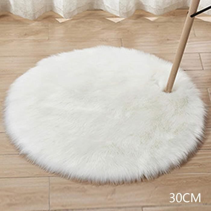 Tapis Rond En Fausse Laine Artificielle Doux Et Moelleux Pour