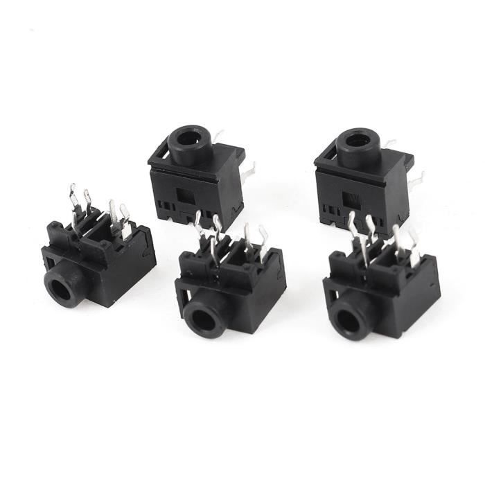 4 Prises Audio Jack 3.5 Mm Femelle 5 Broches - Pour Montage PCB, Soudure, Casque, équipement Audio - 9