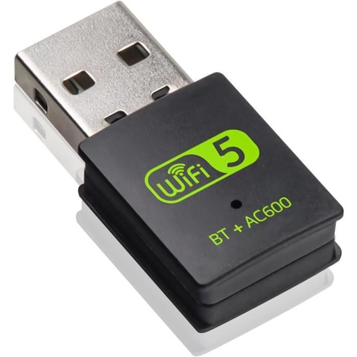 Clé WiFi USB Double Bande AC 600Mbps - Compatible Windows, Mac, Linux - Mini Design Portable - 10