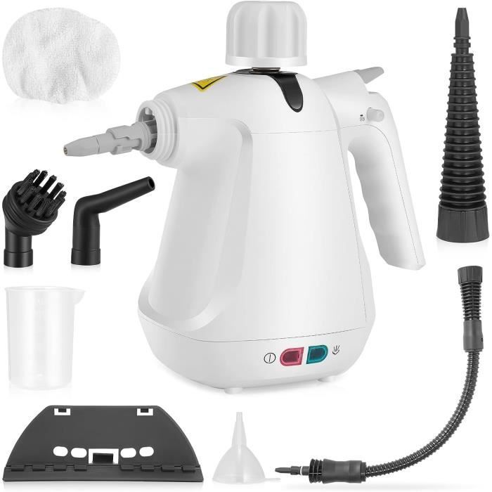 Nettoyeur Vapeur 1000W, Nettoyeur à Vapeur Portatif 10 in 1, Machine de Nettoyage à La Vapeur