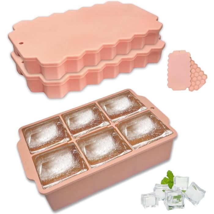 Bac à Glaçons En Silicone 16 Empreintes Diamant Avec Couvercle – Résistant De -40°C à 230°C – Idéal Pour Cocktails Et Bébé
