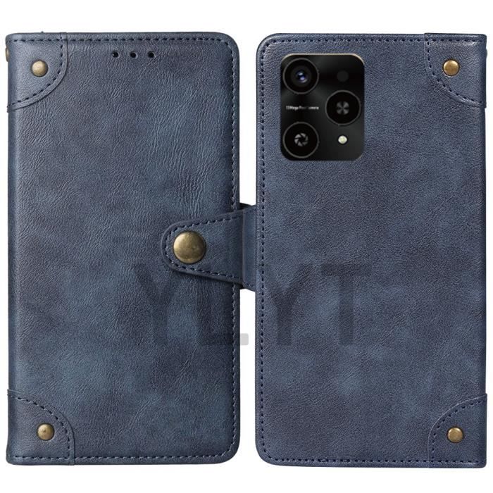 Housse Portefeuille Cuir Flip Pour Doogee S98 - Support Rabat TPU Silicone Marron Rétro