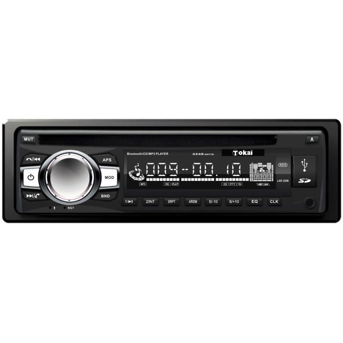 Tokai. AUTORADIO CD FM - RDS - COMPATIBLE SMARTPHONES, CLÉ USB, CARTE SD, AUX - 4*45W Noir