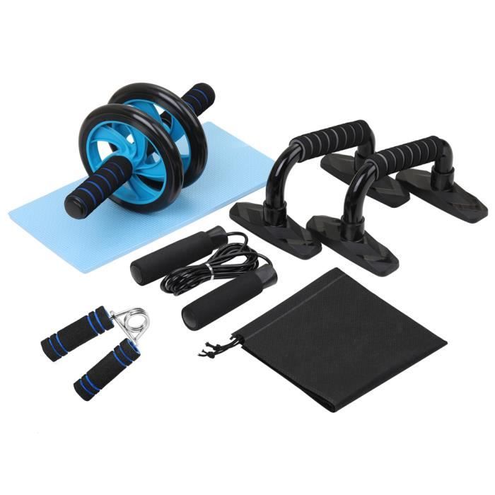 Kit de rouleau de roue 5 en 1 AB avec barre de traction et pince a main TOMSHOO Fitness Noir et bleu Cdiscount Sport