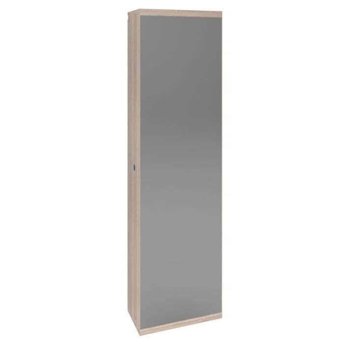 Meuble A Chaussures Miroir Chene Poubla L 50 X L 30 X H 182