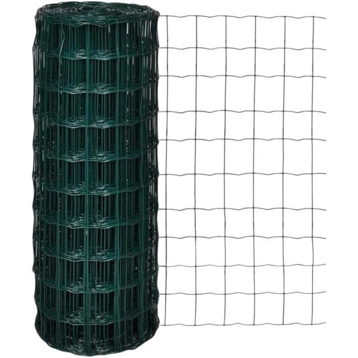 Grillage Jardin 25m X 1,5m - Mailles 100x100mm | Clôture PVC Pour Poulailler, Chien, Protection