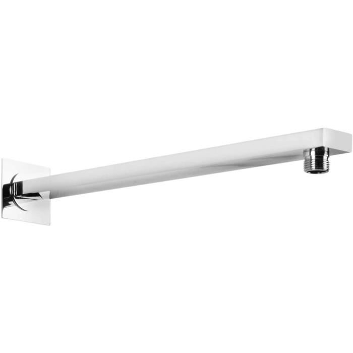 Bras de douche mural carré 40 cm non extensible