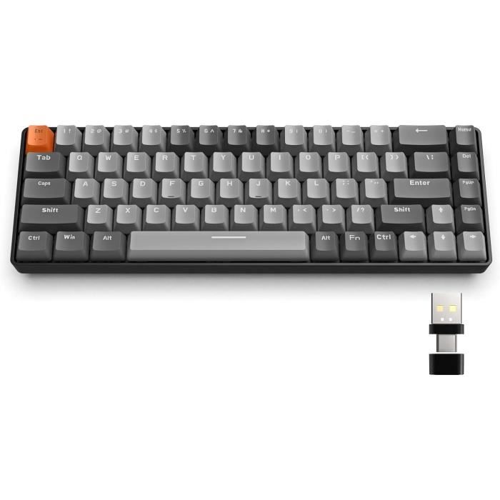 Clavier Mécanique Gaming 61 Touches STK61 - Double Mode Filaire/Bluetooth 5.0, RGB, Interrupteurs Bleus, Compact