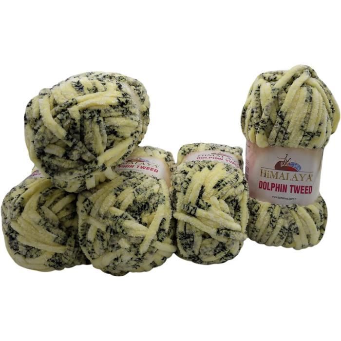 Lot De 5 Pelotes De Laine Tweed Grise - Grosse Laine Fabriquée En France - Tricot/crochet