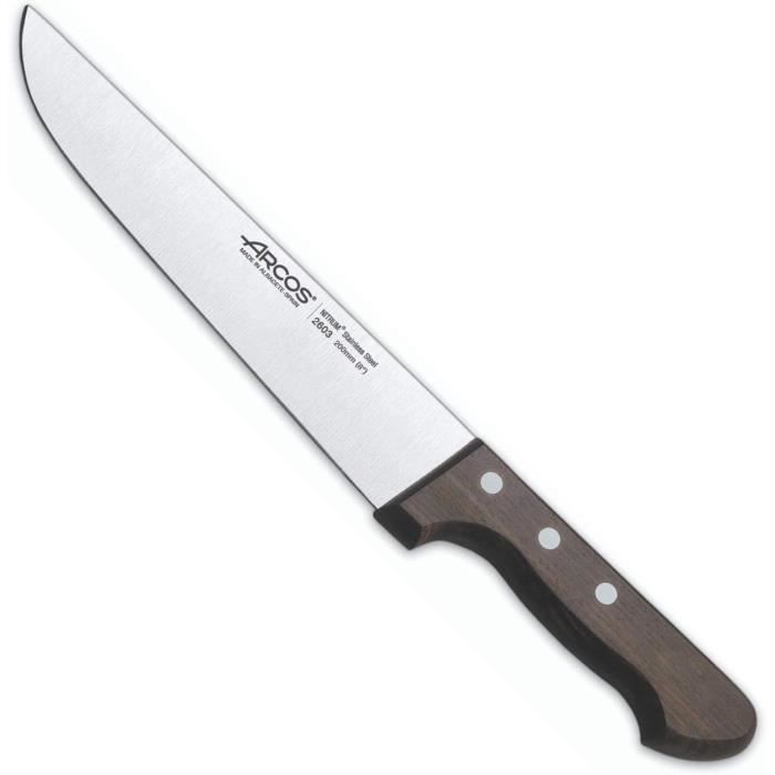 Couteau De Boucher 8 Pouces En Acier Nitrum Et Lame De 200 Mm, Couteau Pour Couper La Viande, Le