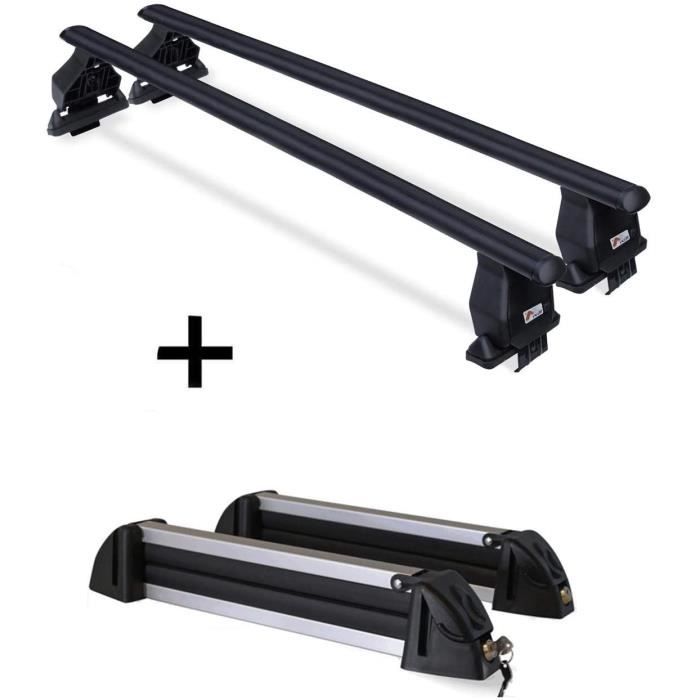 MENABO Adaptateur Barres De Toit Acier Pour Porte-Skis Iceberg - Installation Facile