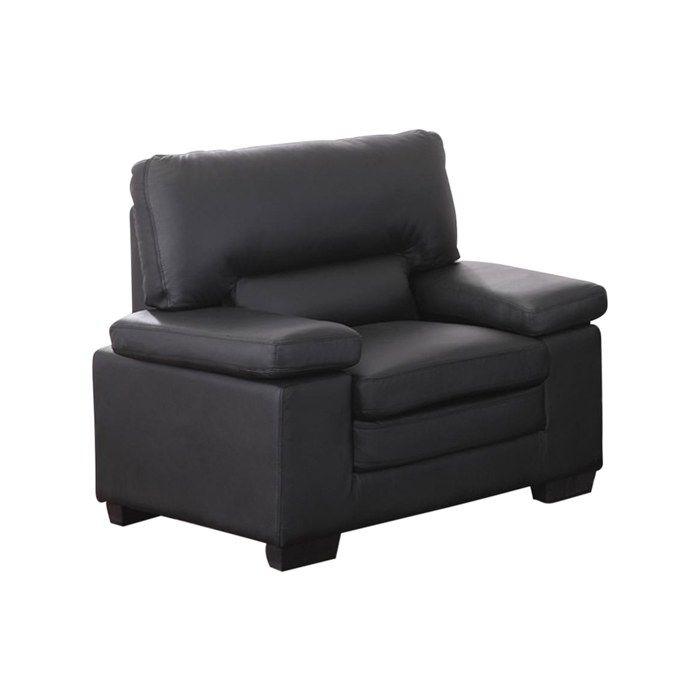 Fauteuil en cuir de buffle MIMAS - VENTE-UNIQUE - 1 place - Noir - Avec accoudoirs - Classique - Intemporel