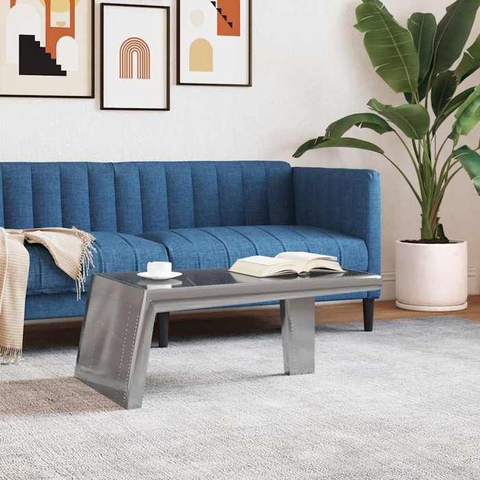vidaXL Table basse Aviator Style davion vintage Aluminium 246362