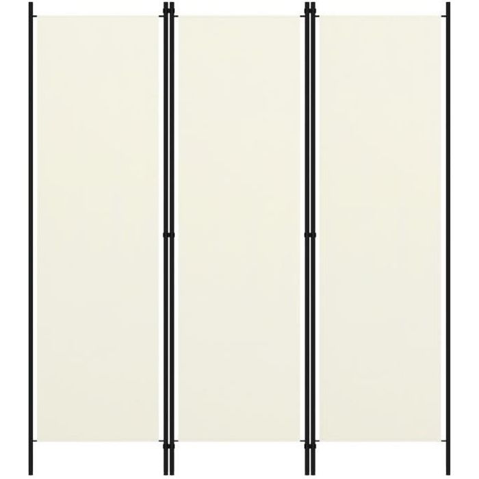 Vidaxl Cloison de séparation 3 panneaux Blanc crème 150x180 cm