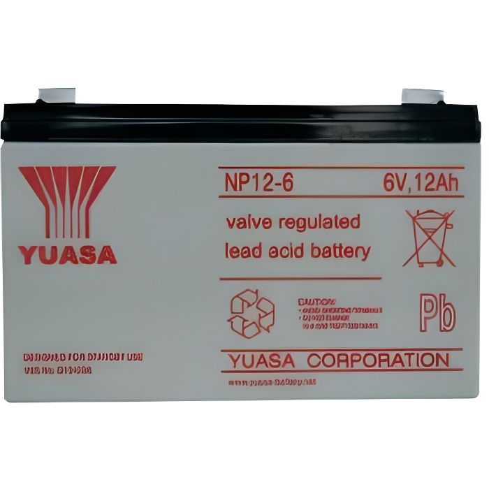 Batterie plomb 6 V 12 Ah Yuasa NP12-6
