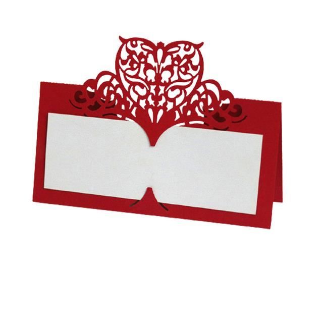 50 Cartes Nominatives En Forme De Cœur Découpées Au Laser - Pour Mariage, Anniversaire, Fêtes (style 5) - 9