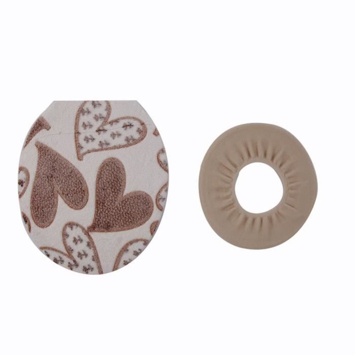 Siège De Toilette En Peluche Bleu Mouton + 2 Lève-couvercles Silicone - Lavable, Doux, Confortable Pour L'hiver - 6