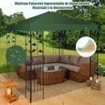 Giantex Toit de Rechange pour Tonnelle de Jardin 3x3M Imperméable en Polyester Trou d'Aération Équipé Vert Foncé-1