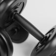 Physionics® Haltère / Poids de Musculation - 2 x 20 kg, 2 Barres Courtes et 4 Fermoirs - Disques pour Fitness, Set d'Haltères Courts-1