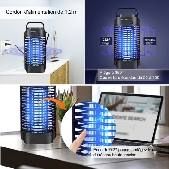 Lampe Anti Moustique, 20W UV Électrique Moustique Intérieur Extérieur