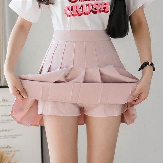 Jupe,Mini jupe plissée taille haute pour femmes, Micro jupe blanche Sexy,  Style coréen, Mini jupe d'été Y2k Egirl - Type white Blanc - Cdiscount  Prêt-à-Porter