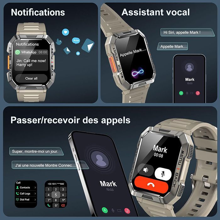 Blackview W60 Montre Connectée Bluetooth,Smartwatch Sport 100+