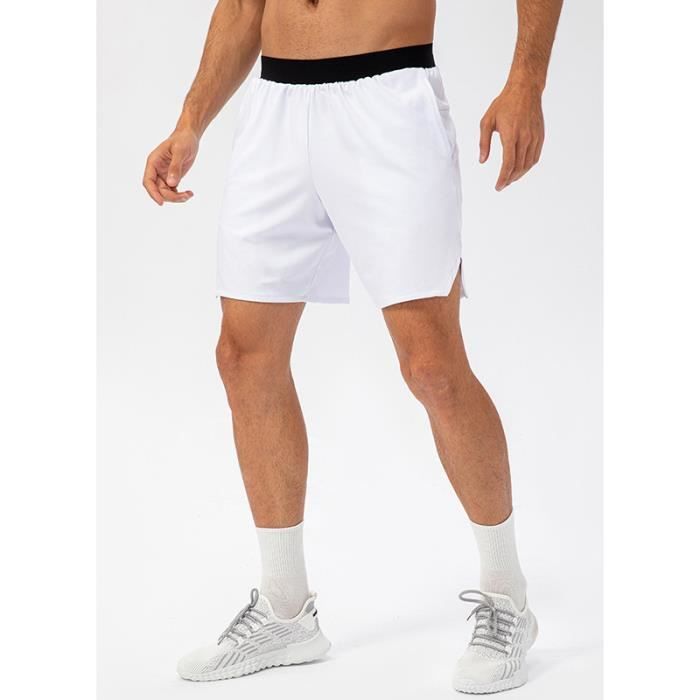 Short Sport Homme En Coton - Été, Jogging, Yoga - Avec Poches Zippées - Taille élastique