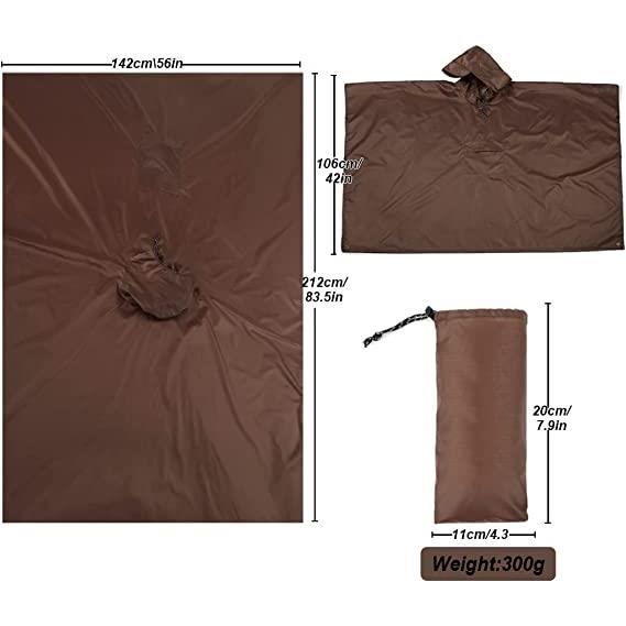 BALIGO Poncho Pluie Imperméable Polyvalent – Cape De Pluie Léger Homme Femme Randonnée, Camping, Multifonction