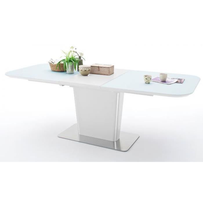 Table à manger blanche laquée extensible 135 / 180 cm - Swann