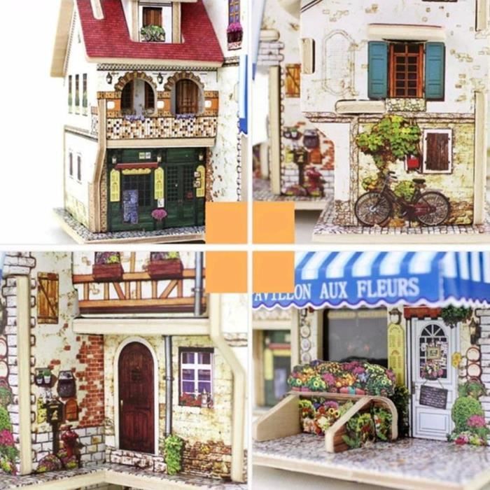 Ensemble de Blocs de Construction au Design de Noël, 4 pièces, Puzzle d' assemblage de Briques avec Figures animales et Mini bâtiments, Ornements et Surprises pour Chaussettes de Noël,Cadeaux