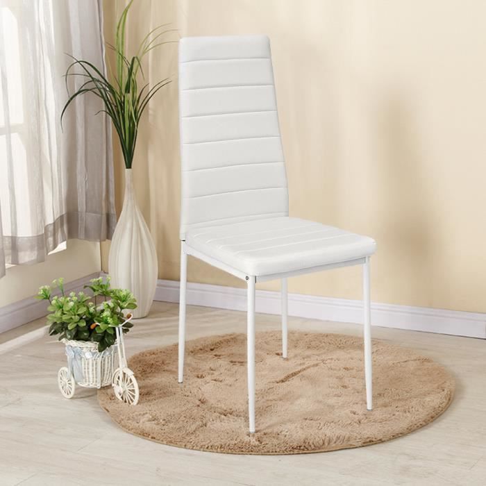 Chaises Canada CLP - Lot De 2 En Similicuir, Piètement Métal Noir - Super Confort !