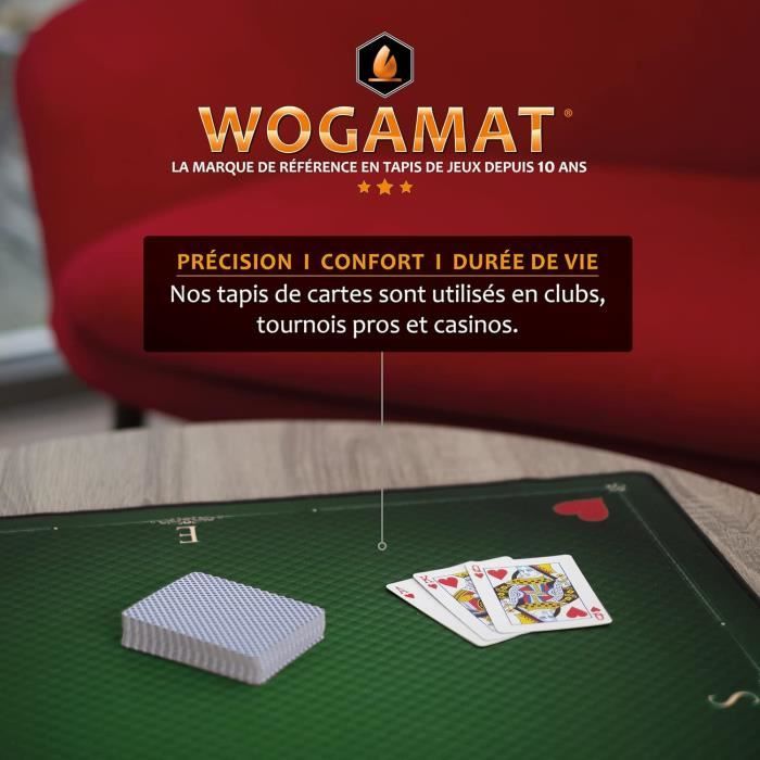 WOGAAT Officiel - Tapis De Carte À Jouer Luxe Noir pour Tarot, Poker