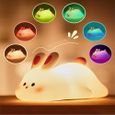 Veilleuse en silicone Big Face Rabbit,Veilleuse enfants,lampe lapin lampe mignonne, 6 couleurs veilleuse ,commande vocale-2