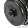 Physionics® Haltère / Poids de Musculation - 2 x 20 kg, 2 Barres Courtes et 4 Fermoirs - Disques pour Fitness, Set d'Haltères Courts-2