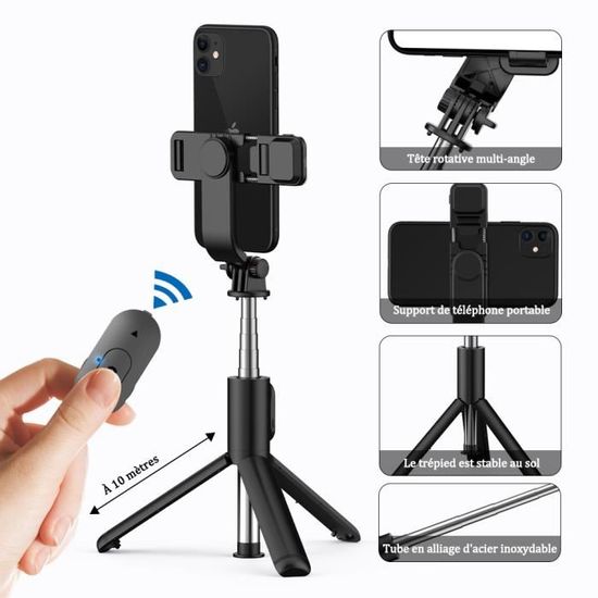 AFAITH Trépied Selfie Stick 51,2 ''avec télécommande Bluetooth sans Fil  pour GoPro, Perche télescopique pour GoPro Hero 10 9 8 Black - Cdiscount  Appareil Photo
