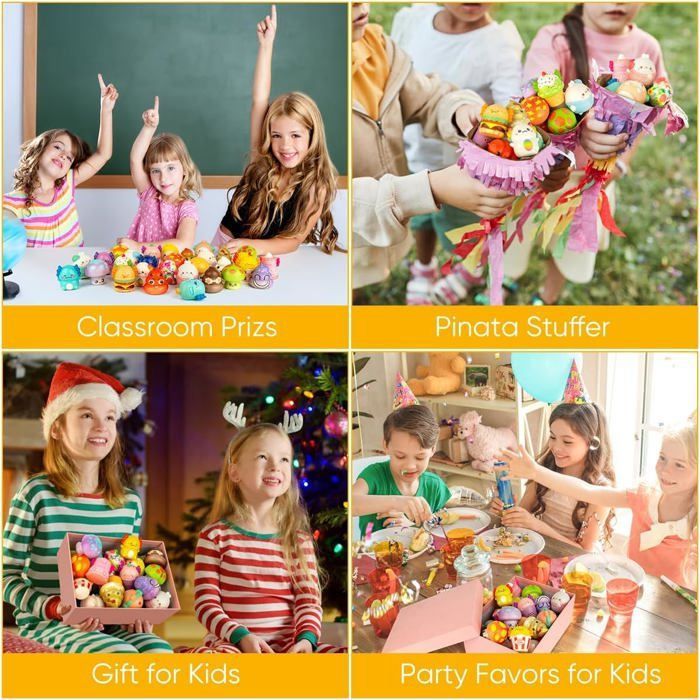 Cadeau Enfant Anniversaire Jouets Squishy Anti-stress Yuechen - 30 Pièces Kawaii (animaux, Nourriture) | Cadeau Enfant, Fête, Détente Jouet Sensoriel Détente