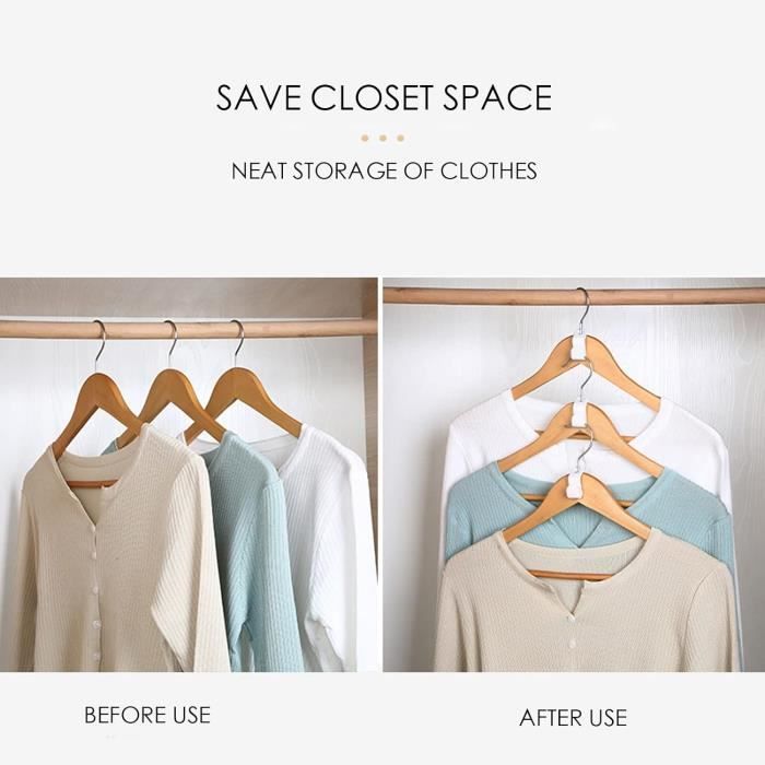 Lot De 50 Cintres Peu Encombrants - Crochets De Connexion - Cintres En