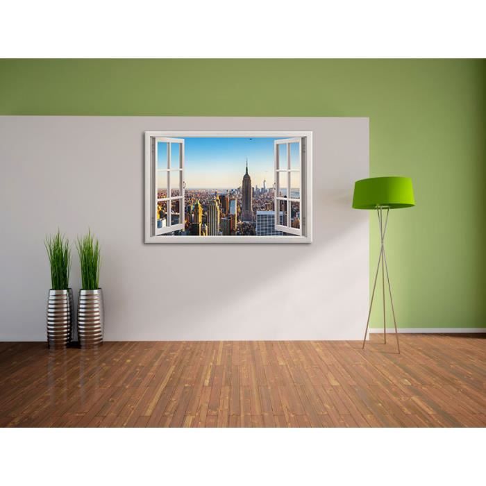 Quadro Urbano com Moldura Natural Empire State 60x80 cm - Decore